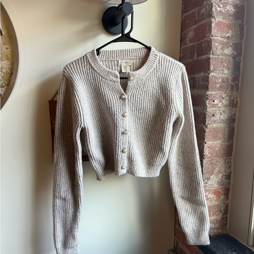 Jessica Simpson Cream Button-Up Cardigan